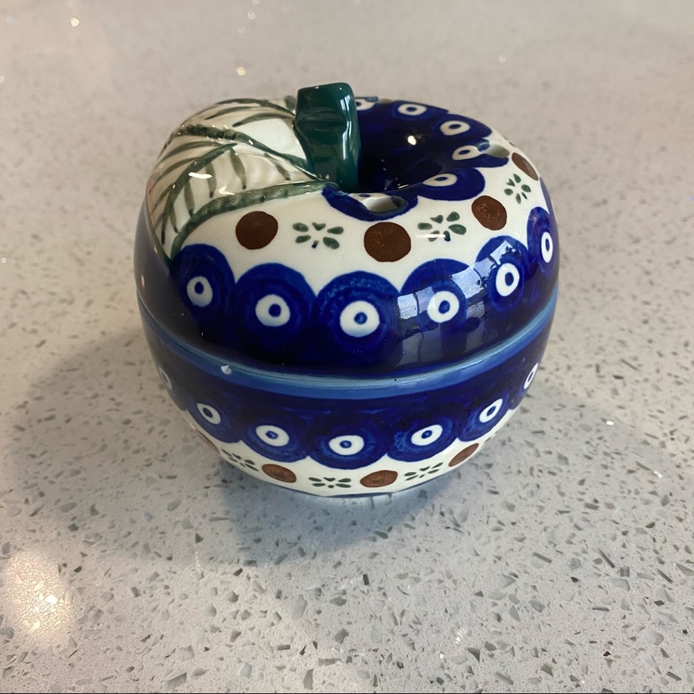 Authentic Polish Pottery Ceramic Apple Baker